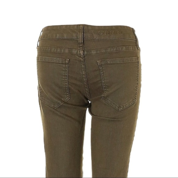 Carmar Moto Olive Green Gold Studded Skinny Jeans Size 25 - Picture 6 of 12